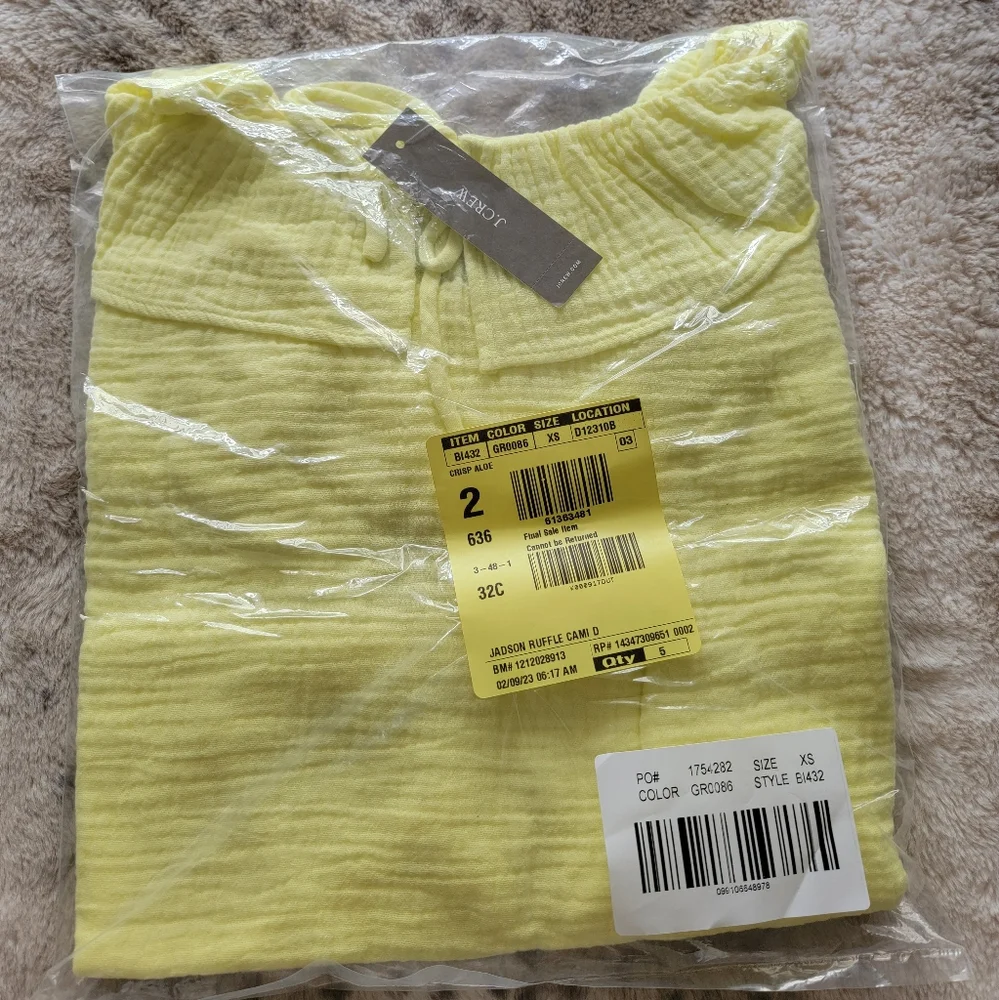 NWT J. Crew rufflle cami top, XS